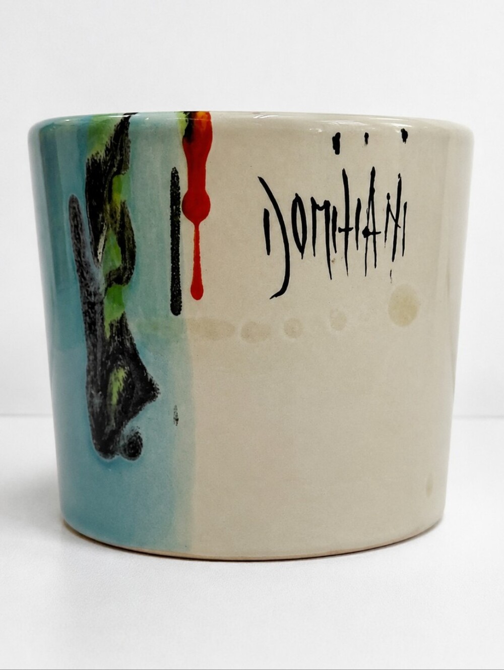 Roberto Domiziani Italy Signed Abstract Art Pottery Cachepot Planter